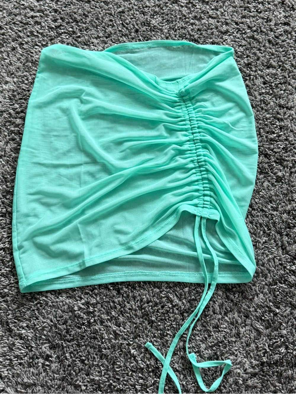 Ruched Drawstring Mini Skirt Swim Cover Up